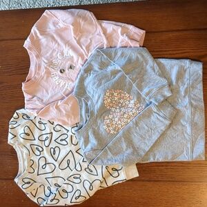 Lot of 3 Cat & Jack girls sweatshirts, size 5T